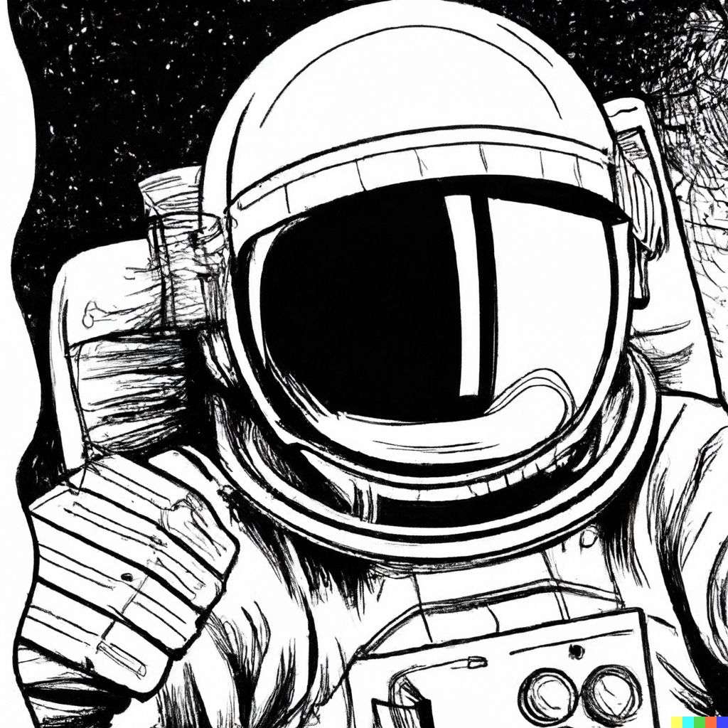 an astronaut, comic book drawing